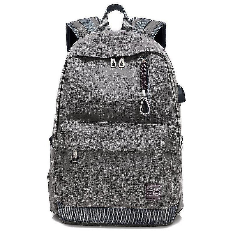 Foto 2 pulgar | Mochila Huoguo De Lona Unisex De Alta Calidad Con Puerto Usb Negra - Venta Internacional.
