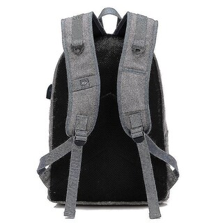 Foto 3 | Mochila Huoguo De Lona Unisex De Alta Calidad Con Puerto Usb Negra - Venta Internacional.