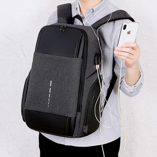 Foto 4 | Mochila Huoguo Impermeable De Gran Capacidad Para Hombre Negra - Venta Internacional.