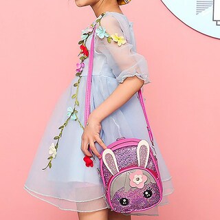 Foto 3 | Mochila Huoguo, Con Lentejuelas Parpadeantes, A La Moda, Orejas De Conejo, Para Niños - Venta Internacional.
