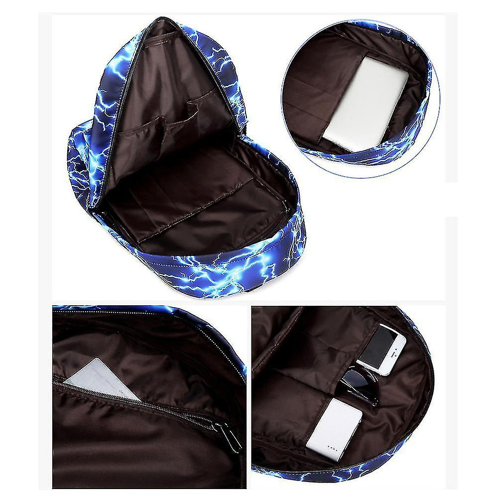 Foto 4 pulgar | Mochila Huoguo Para Niñas Con Estampado De Cielo Estrellado Y Relámpago, Color Café - Venta Internacional.
