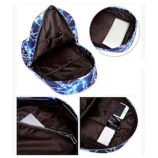Foto 3 | Mochila Huoguo Para Niñas Con Estampado De Cielo Estrellado Y Relámpago, Color Café - Venta Internacional.