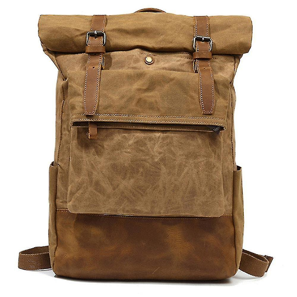 Foto 2 pulgar | Mochila Huoguo Para Viajes Al Aire Libre, De Lona, De Cuero, De Caballo Loco - Venta Internacional.