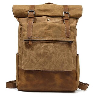Foto 1 | Mochila Huoguo Para Viajes Al Aire Libre, De Lona, De Cuero, De Caballo Loco - Venta Internacional.
