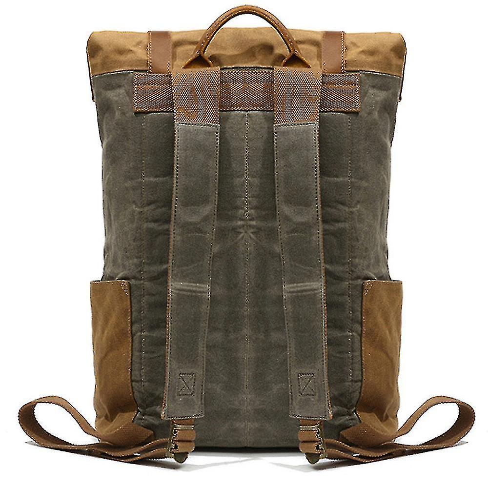 Foto 4 pulgar | Mochila Huoguo Para Viajes Al Aire Libre, De Lona, De Cuero, De Caballo Loco - Venta Internacional.