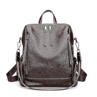 Foto 1 | Mochila Huoguo De Piel Sintética Antirrobo Coreana Para Mujer, Color Negro - Venta Internacional.