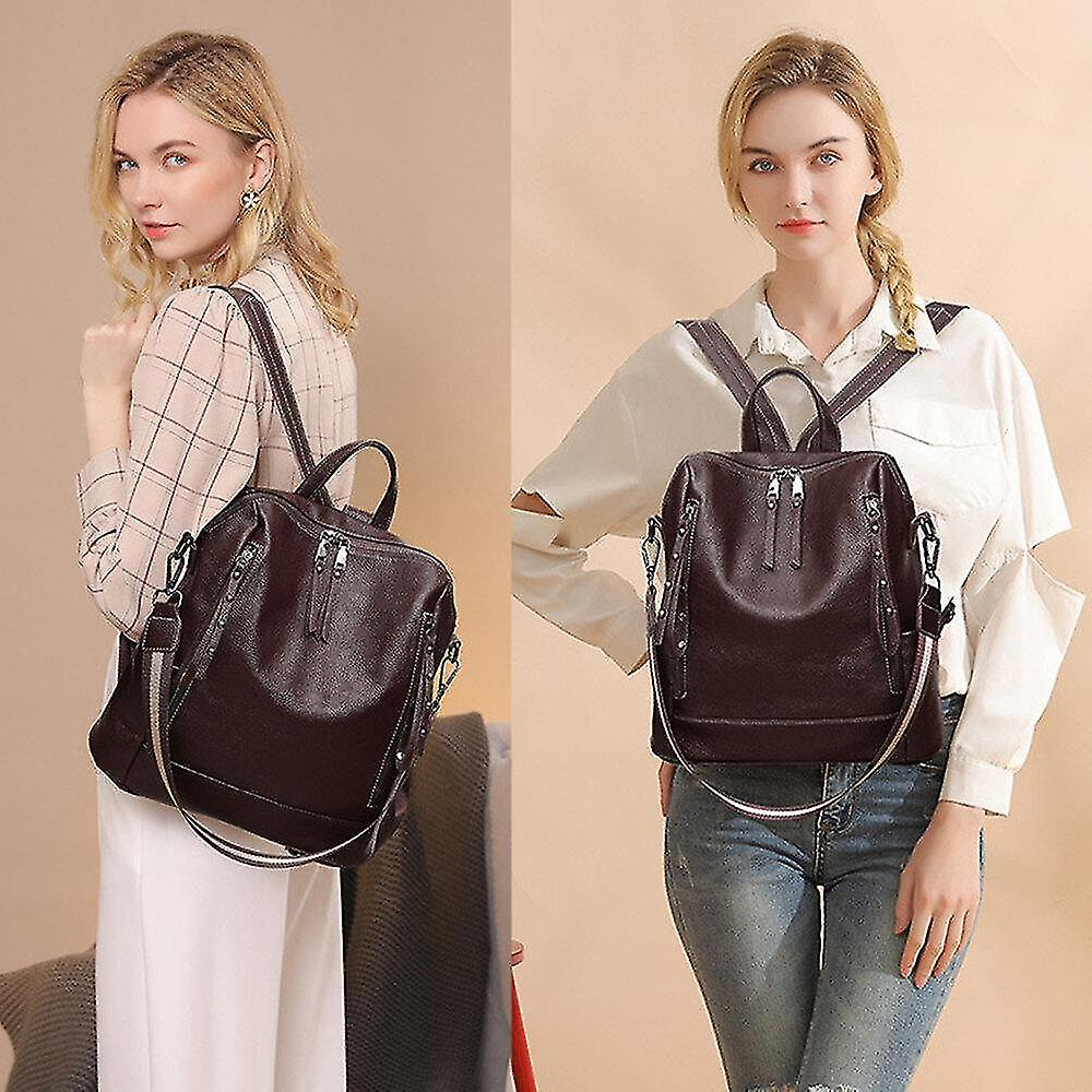 Foto 4 pulgar | Mochila Huoguo De Piel Sintética Antirrobo Coreana Para Mujer, Color Negro - Venta Internacional.