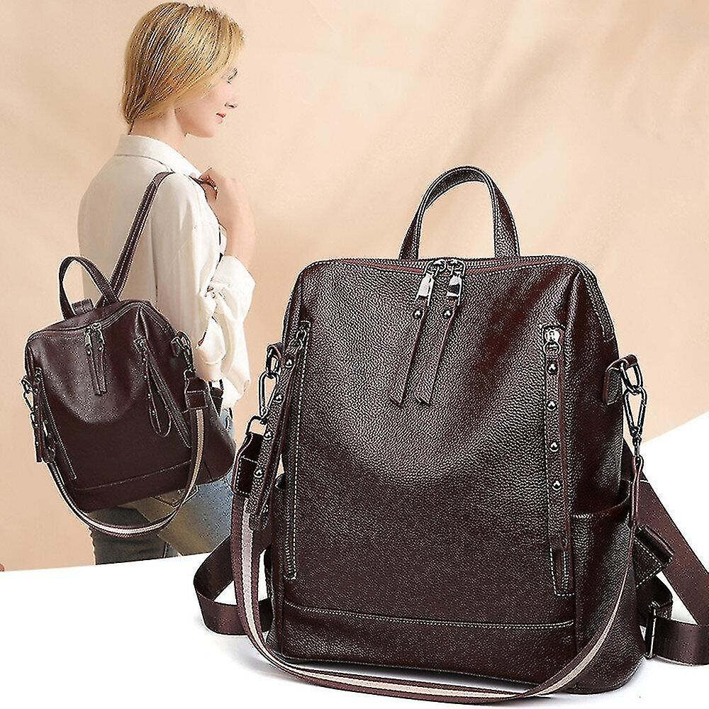 Foto 6 pulgar | Mochila Huoguo De Piel Sintética Antirrobo Coreana Para Mujer, Color Negro - Venta Internacional.