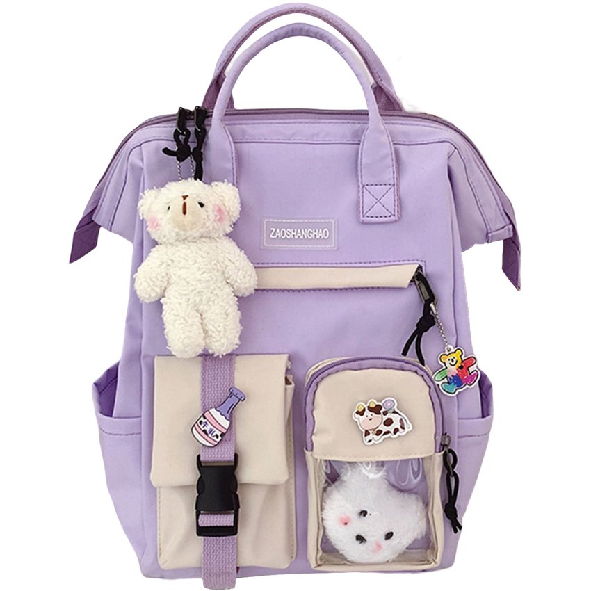 Foto 4 pulgar | Mochila Kawaii Cute Para Niña, De Nailon Impermeable, Color Morado, 0,45 Kg - Venta Internacional.