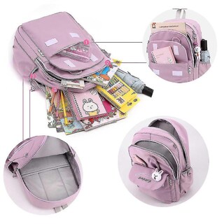 Foto 4 | Mochila Huoguo Bonita Mochila Clásica Resistente Al Agua, Color Morado - Venta Internacional.