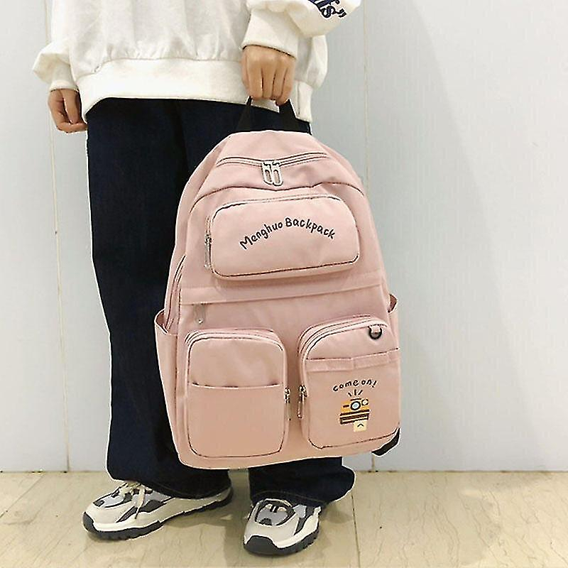Foto 2 | Mochila Huoguo De Nailon Impermeable De Gran Capacidad Para Mujer, Color Rosa - Venta Internacional.