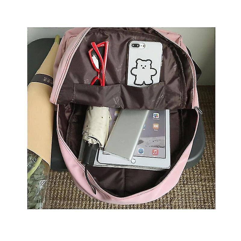 Foto 4 | Mochila Huoguo De Nailon Impermeable De Gran Capacidad Para Mujer, Color Rosa - Venta Internacional.
