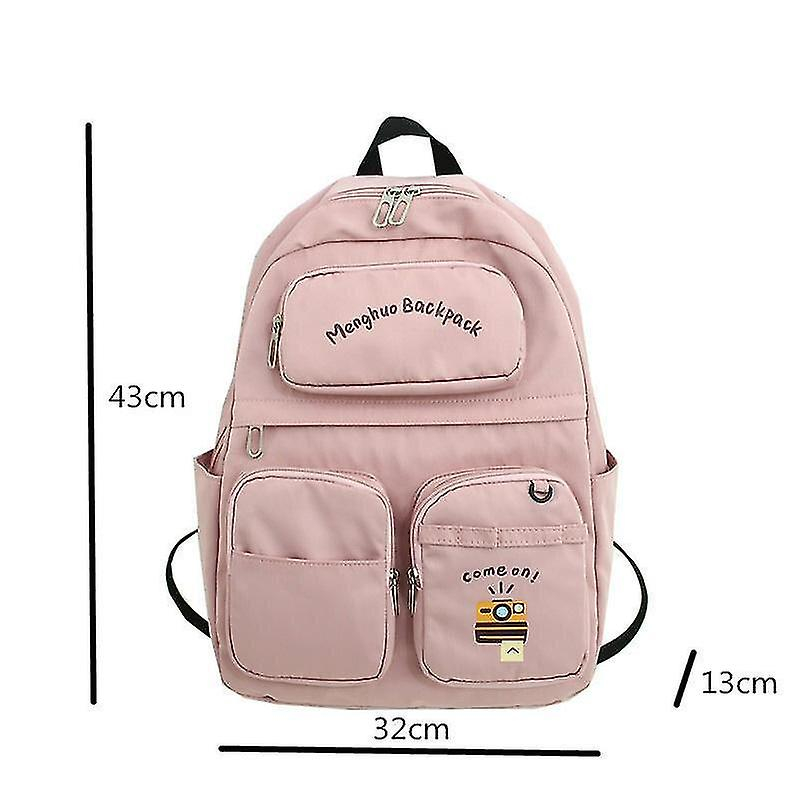 Foto 5 | Mochila Huoguo De Nailon Impermeable De Gran Capacidad Para Mujer, Color Rosa - Venta Internacional.