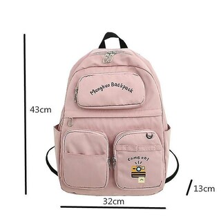 Foto 5 | Mochila Huoguo De Nailon Impermeable De Gran Capacidad Para Mujer, Color Rosa - Venta Internacional.
