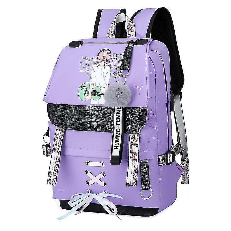 Foto 2 pulgar | Mochila Huoguo Canvas School Para Niñas Adolescentes De 0,8 Kg - Venta Internacional.