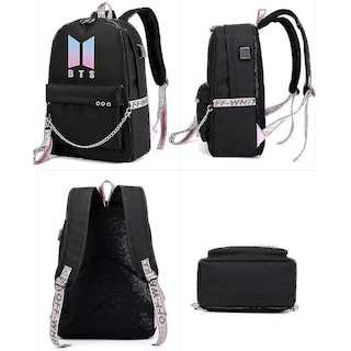 Foto 3 | Mochila Huoguo Bts Cute Con Carga Usb De Nailon Impermeable - Venta Internacional.