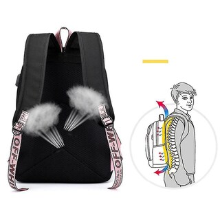 Foto 4 | Mochila Huoguo Bts Cute Con Carga Usb De Nailon Impermeable - Venta Internacional.