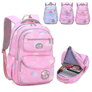 Foto 2 | Mochila Huoguo De Nylon Rosa Impermeable Para Niñas De 8 A 13 Años - Venta Internacional.