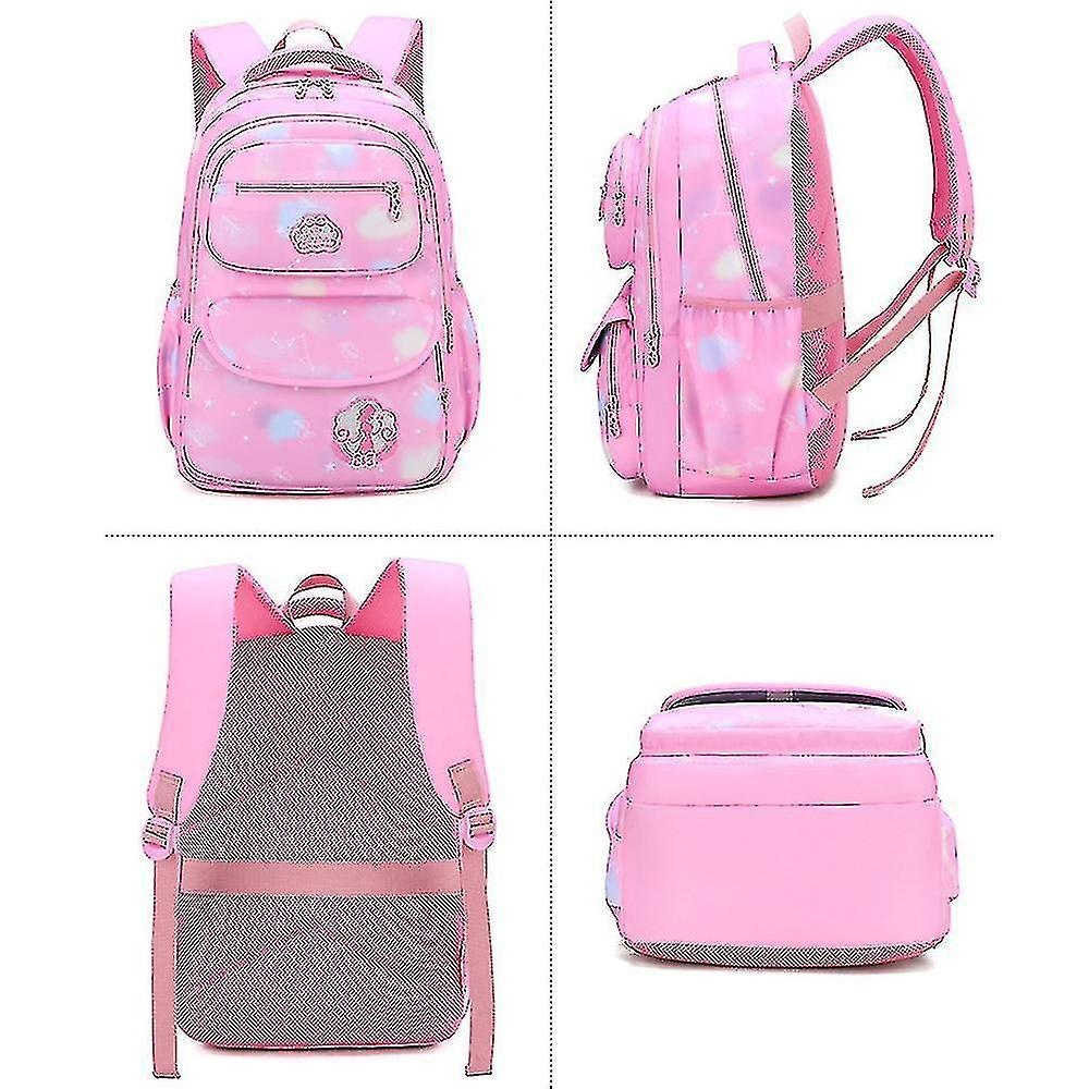 Foto 4 pulgar | Mochila Huoguo De Nylon Rosa Impermeable Para Niñas De 8 A 13 Años - Venta Internacional.