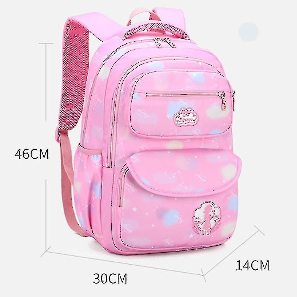 Foto 6 pulgar | Mochila Huoguo De Nylon Rosa Impermeable Para Niñas De 8 A 13 Años - Venta Internacional.