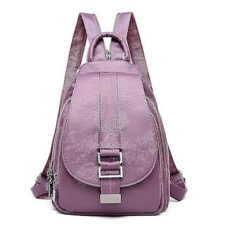 Foto 1 | Mochila Huoguo Vintage De Cuero Para Mujer Escolar 20-35l - Venta Internacional.