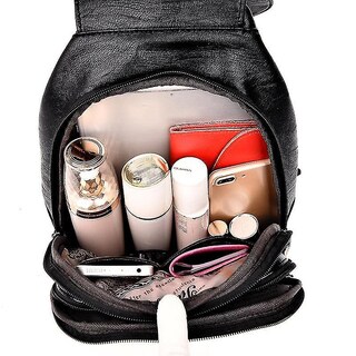 Foto 5 | Mochila Huoguo Vintage De Cuero Para Mujer Escolar 20-35l - Venta Internacional.