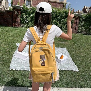 Foto 2 | Mochila Huoguo Cute School Para Mujer De Lona De Alta Capacidad - Venta Internacional.