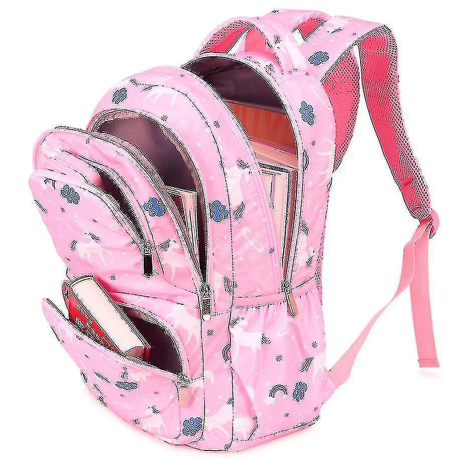 Foto 4 pulgar | Mochila Huoguo Con Dibujos Animados De Unicornio Para Niñas, Lona Negra, 0,75 K - Venta Internacional.