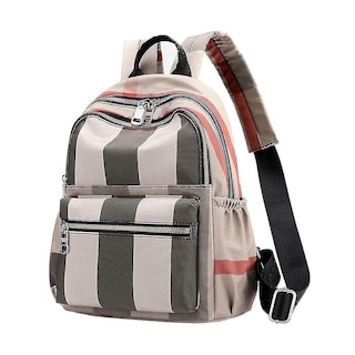 Foto 1 | Mochila Huoguo Para Mujer, Nailon A Cuadros, Caqui, Escolar, 32 X 12 X 26 Cm - Venta Internacional.