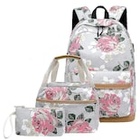 Mochila Huoguo Mochila Escolar De Lona Con Estampado Usb De Tres Piezas - Venta Internacional.