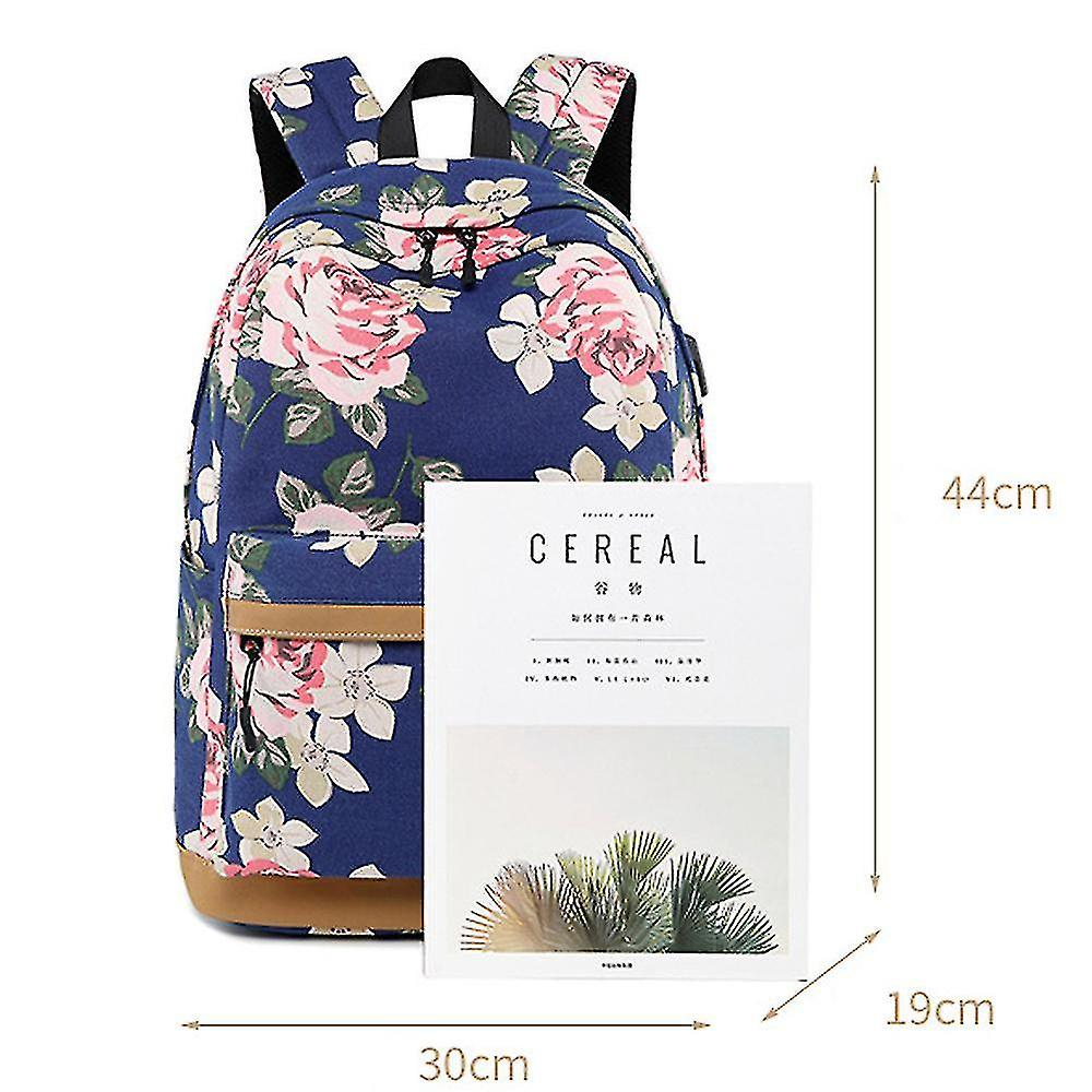 Foto 5 pulgar | Mochila Huoguo Mochila Escolar De Lona Con Estampado Usb De Tres Piezas - Venta Internacional.