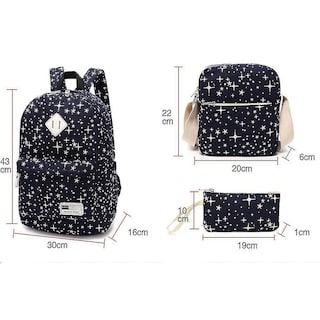 Foto 5 | Mochila Infantil Huoguo Cielo Estrellado De Lona Gris, 3 Piezas - Venta Internacional.