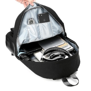Foto 2 | Mochila Huoguo Para Viajar Al Trabajo, Computadora Con Carga Usb, Negra - Venta Internacional.