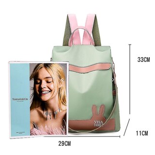 Foto 5 | Mochila Huoguo Mujer Compras Tela Oxford Verde 29x11x33 - Venta Internacional.