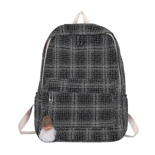 Foto 1 | Mochila Huoguo De Viaje De Algodón A Cuadros Para Mujer, Gran Capacidad - Venta Internacional.