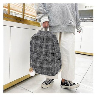 Foto 4 | Mochila Huoguo De Viaje De Algodón A Cuadros Para Mujer, Gran Capacidad - Venta Internacional.