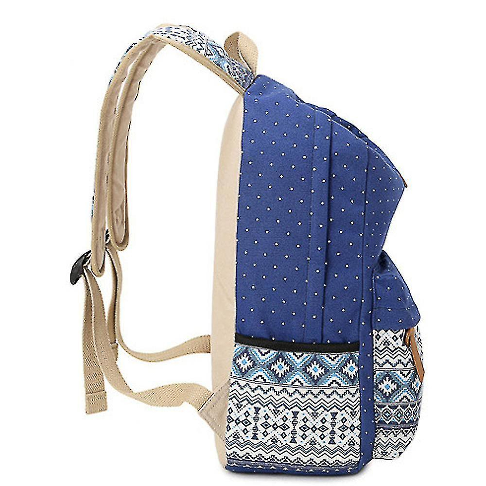 Foto 5 pulgar | Mochila Escolar Huoguo Canvas Impermeable Para Mujer Azul - Venta Internacional.