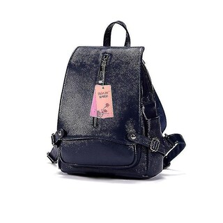 Foto 3 | Mochila Huoguo De Cuero Para Mujer, A La Moda, Azul Real - Venta Internacional.