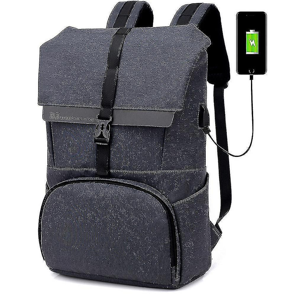 Foto 2 pulgar | Mochila Huoguo College Style De Nylon Impermeable Gris Oscuro - Venta Internacional.