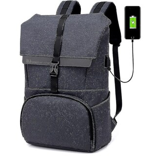 Foto 1 | Mochila Huoguo College Style De Nylon Impermeable Gris Oscuro - Venta Internacional.
