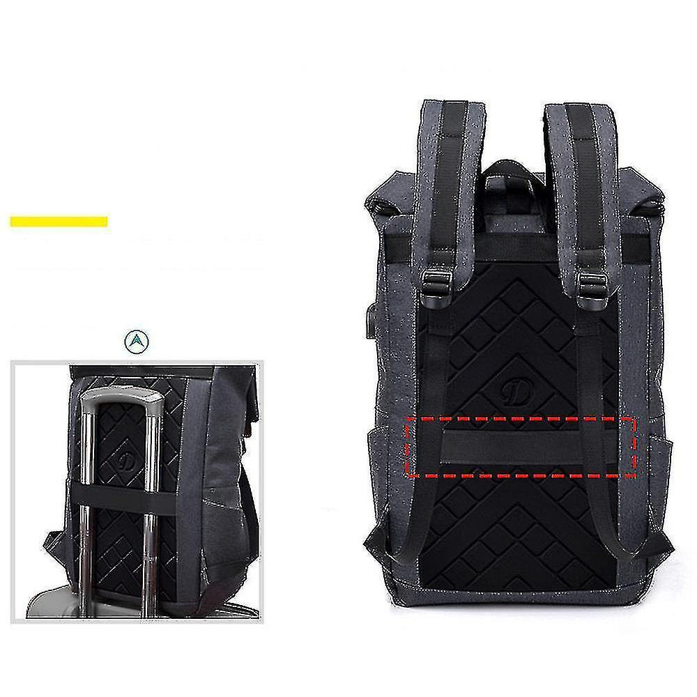 Foto 4 pulgar | Mochila Huoguo College Style De Nylon Impermeable Gris Oscuro - Venta Internacional.