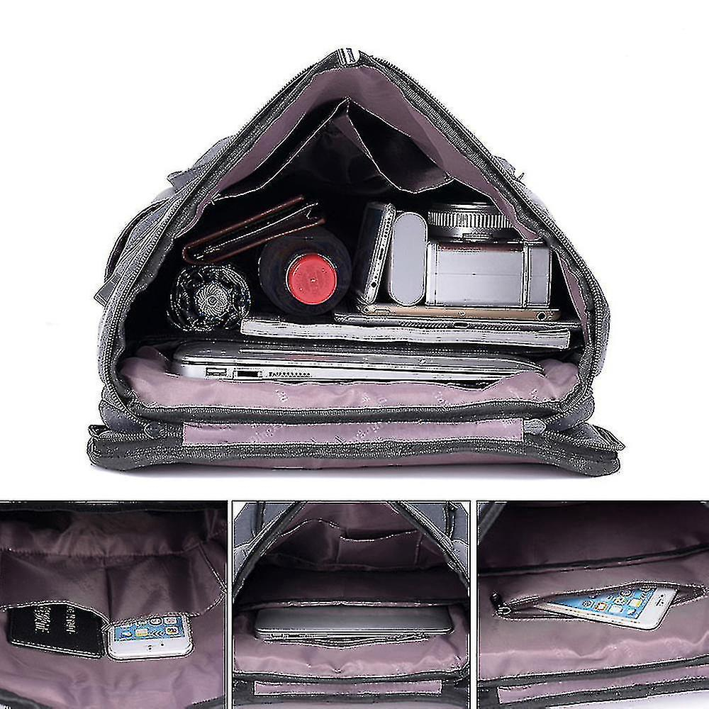 Foto 5 pulgar | Mochila Huoguo College Style De Nylon Impermeable Gris Oscuro - Venta Internacional.