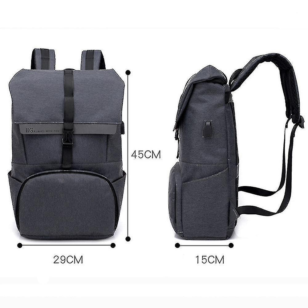Foto 6 pulgar | Mochila Huoguo College Style De Nylon Impermeable Gris Oscuro - Venta Internacional.