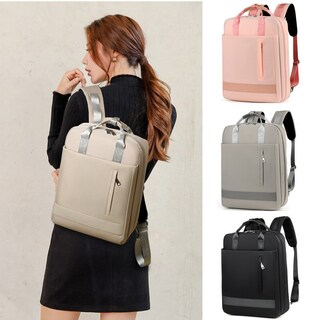 Foto 2 | Mochila Olnlyo Para Portátil Con Carga Usb Para Mujer De 15 A 15,6 Pulgadas, Color Oscuro - Venta Internacional.