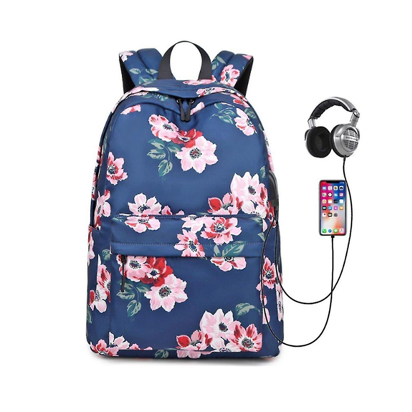 Foto 2 pulgar | Mochila Huoguo Usb Para Ordenador, Casual, Impermeable, Azul - Venta Internacional.