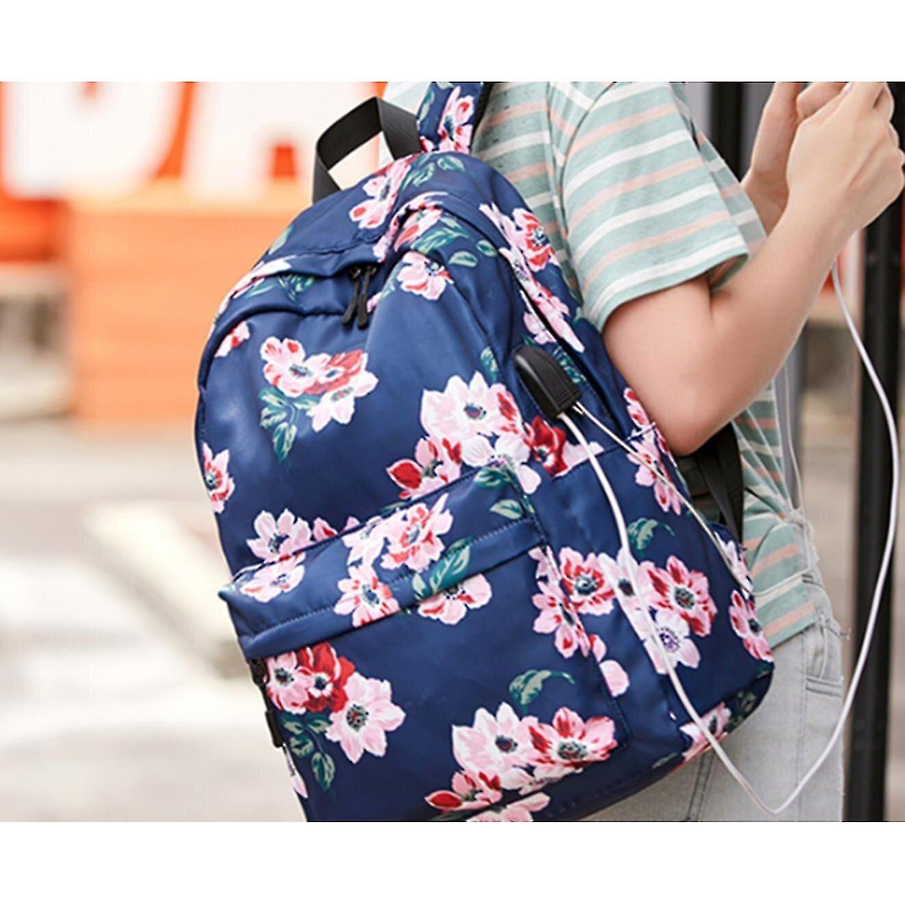 Foto 3 pulgar | Mochila Huoguo Usb Para Ordenador, Casual, Impermeable, Azul - Venta Internacional.