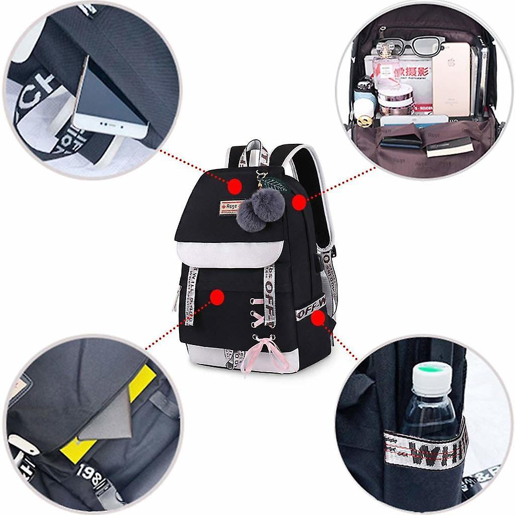 Foto 4 pulgar | Mochila Escolar Sanlin Beans, Ergonómica, Unisex, Impermeable, De Nailon - Venta Internacional.
