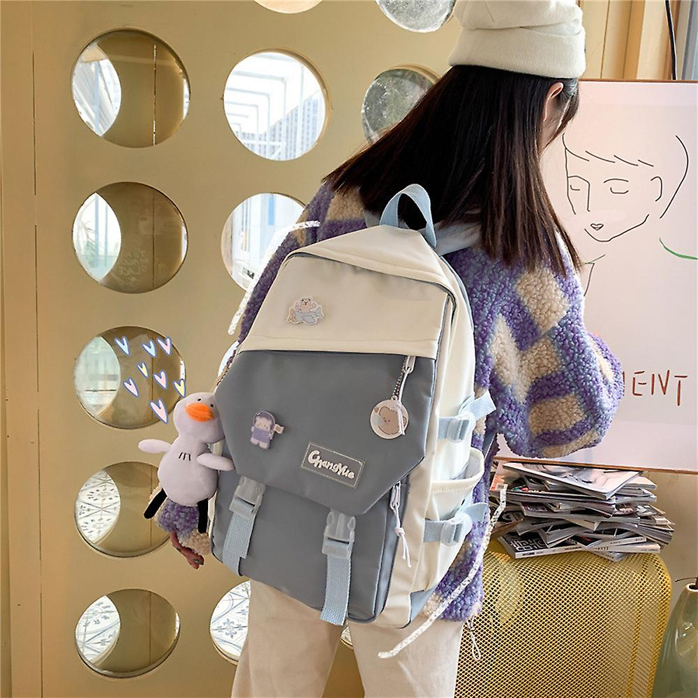 Foto 1 | Mochila Escolar Sanlin Beans High School De Nailon Rosa En Contraste - Venta Internacional.