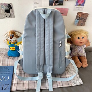 Foto 3 | Mochila Escolar Sanlin Beans High School De Nailon Rosa En Contraste - Venta Internacional.