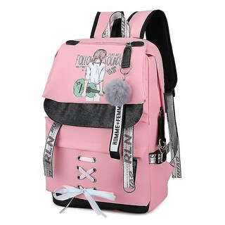 Foto 3 | Mochila Huoguo Canvas School Para Niñas Adolescentes 47x30x16 Cm - Venta Internacional.